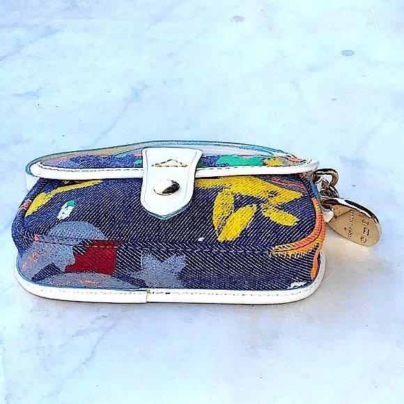 DOONEY & BOURKE WRISTLET BLUE JEAN GREEN ORANGE RED YELLOW PAINT LEATHER Y2K - Picture 5 of 9